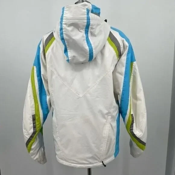 Spyder Womans sky hooded jacket kids boys girls size 20 white and blue - Picture 6 of 16